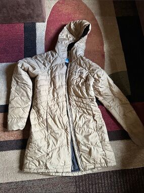 Columbia Women's Long Hooded Puffer Jacket - Tan